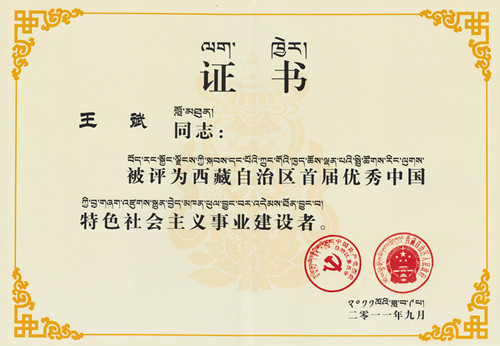 西藏自治區(qū)首屆優(yōu)秀中國特色社會(huì)主義事業(yè)建設(shè)者