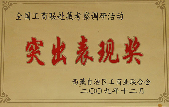 全國工商聯(lián)赴藏考察調(diào)研活動(dòng) 突出表現(xiàn)獎(jiǎng)